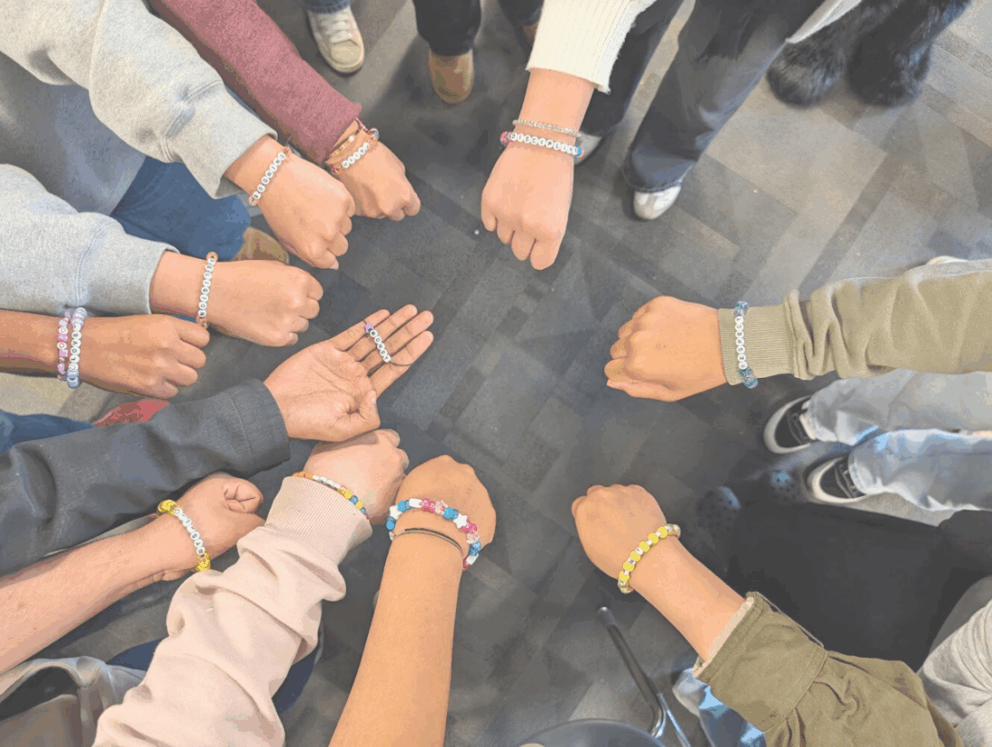 students with bracelets