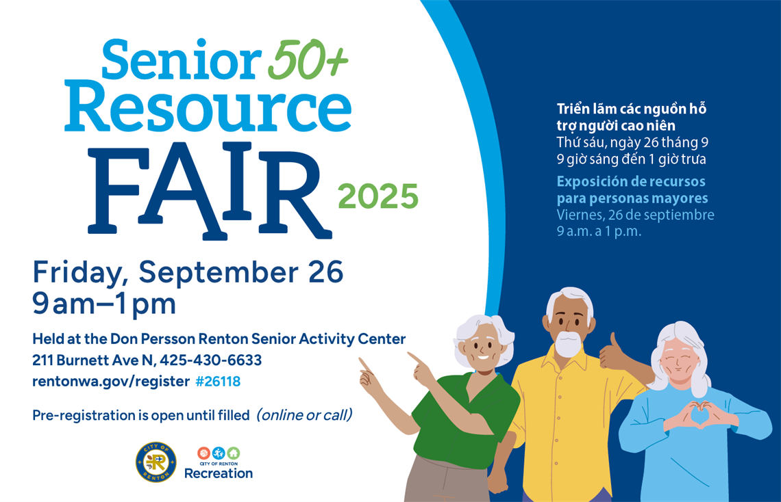 postcard senior resource fair, renton, 50 +