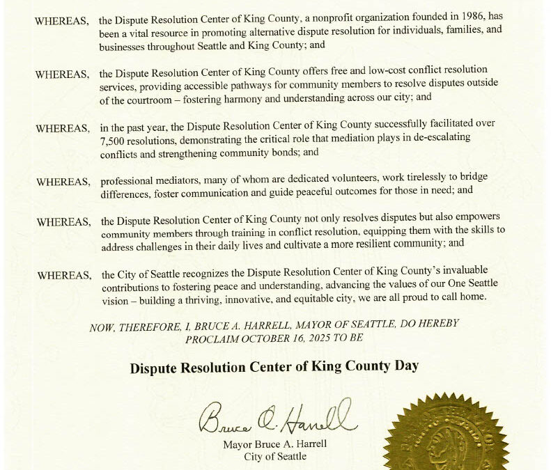 KCDRC Receives Mayoral Proclamation