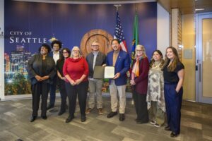 Mayor Bruce Harrel and KCDRC Staff at City Hall.